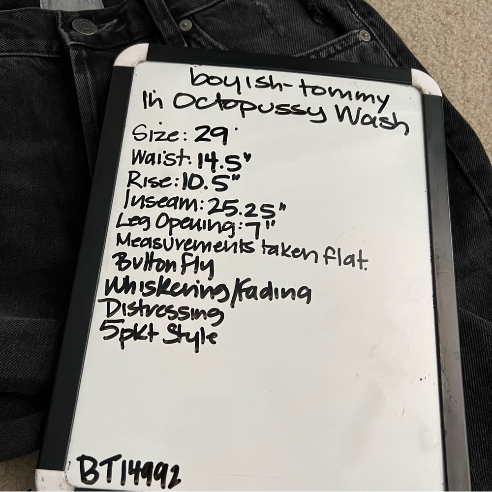 Boyish The Tommy High Waisted Crop Rigid Straight Jean / Octopussy Wash Charcoal - Picture 10 of 10